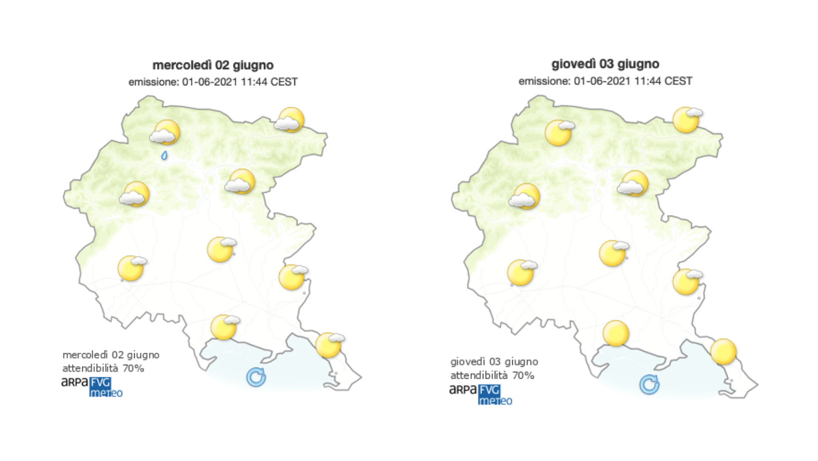 Festa della Repubblica segnata dal sole sul Goriziano, temperature in aumento